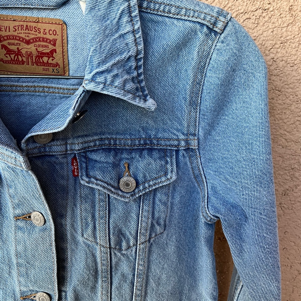 Levi's Women’s Jeanie Original Trucker Jean Jacket XS faded blue rigid cotton - Picture 7 of 11